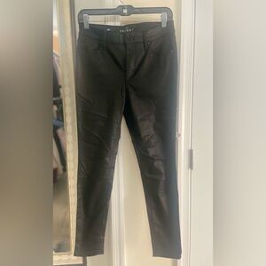Coated Black Skinny Pants